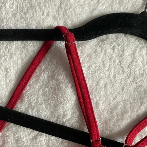 Red Lace Back Romper - Picture 7 of 8